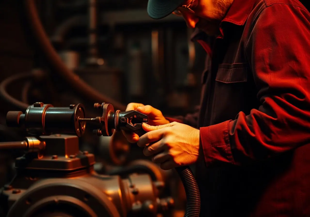 Hydraulic engineer at work in the Express Hose & Fittings workshop